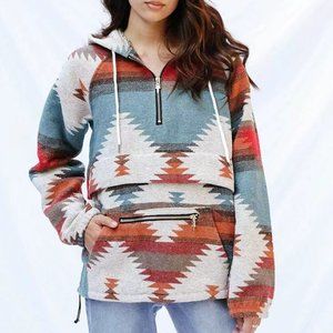 THE CHUMANI LADIES AZTEC PRINT HOODIE